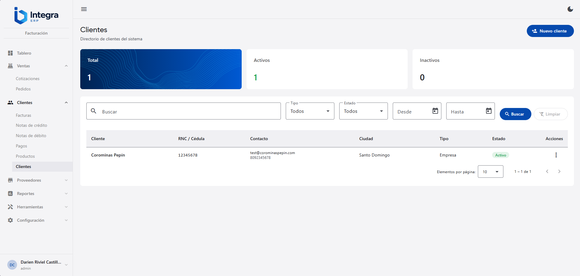 Capturas del sistema Integra ERP desarrollado por Primex (3 de 4)